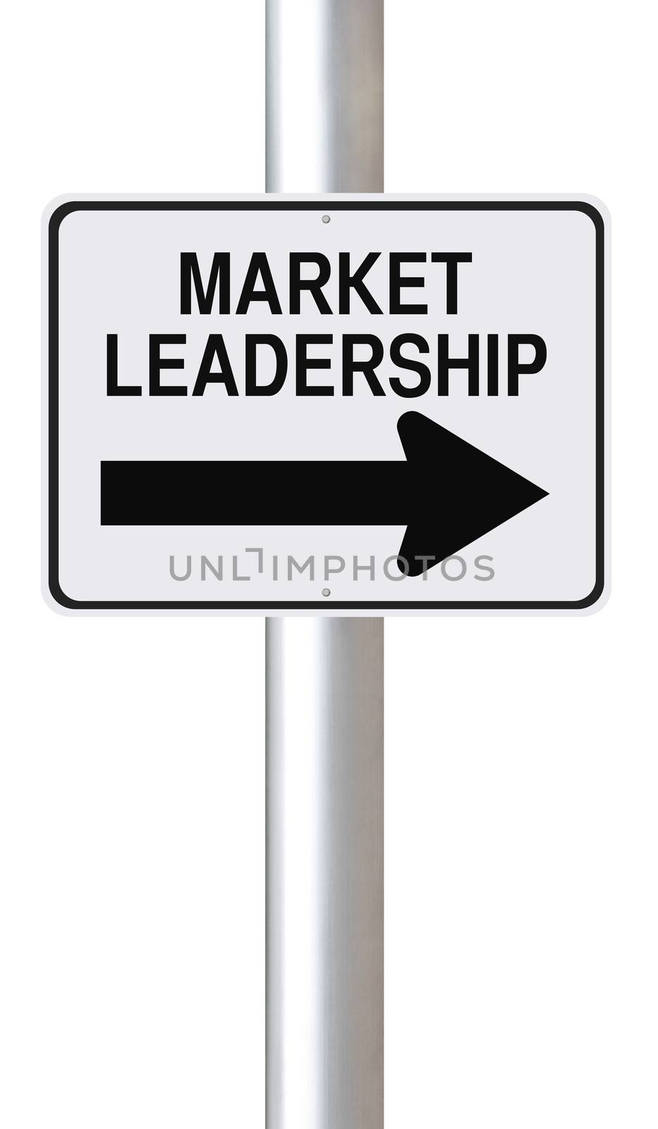 A modified one way street sign on Market Leadership