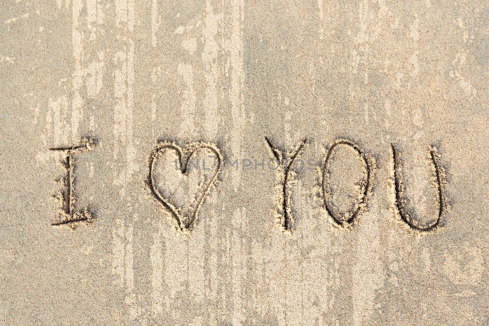 I love you handwritten in sand for natural by jame_j@homail.com