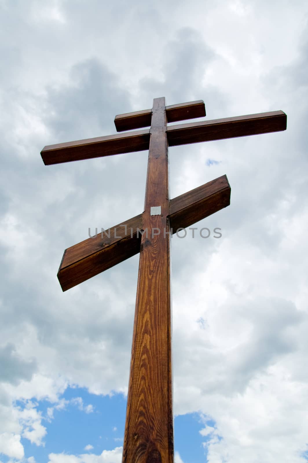 orthodox cross on a background sky by mycola