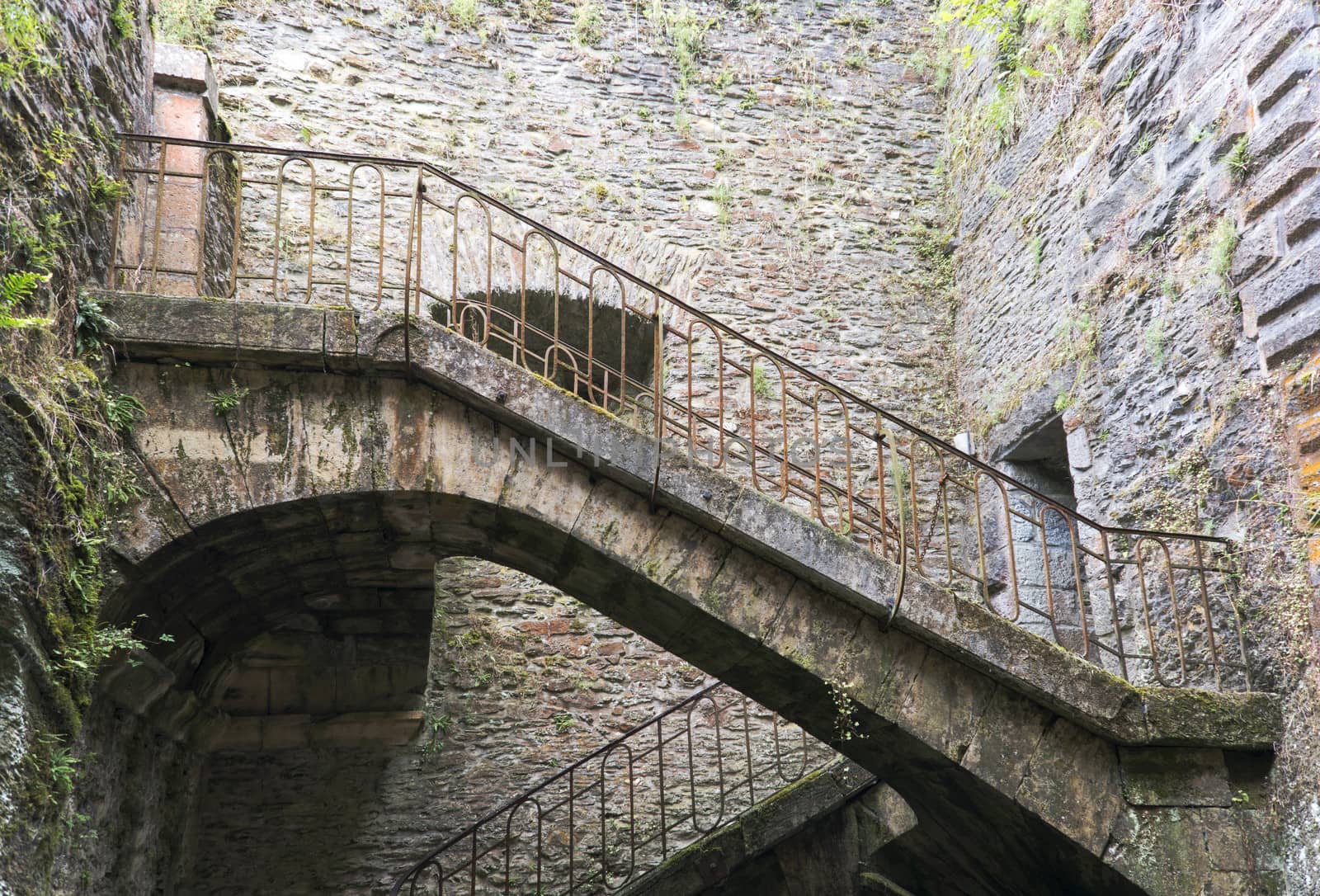old stairs in ruin from castle