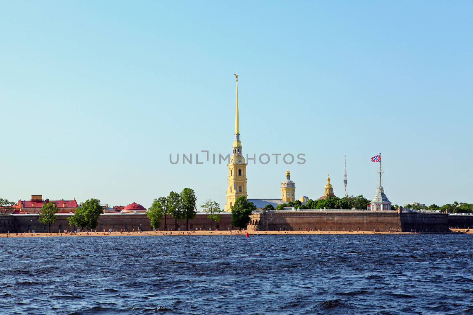Landscape of Peter and Paul Fortress in Saint Petersburg