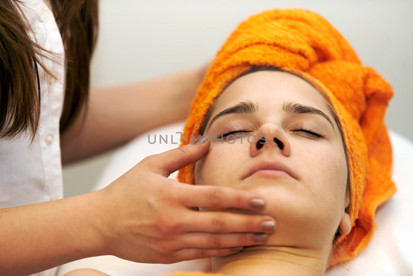 Young woman in beauty salon getting beautiful