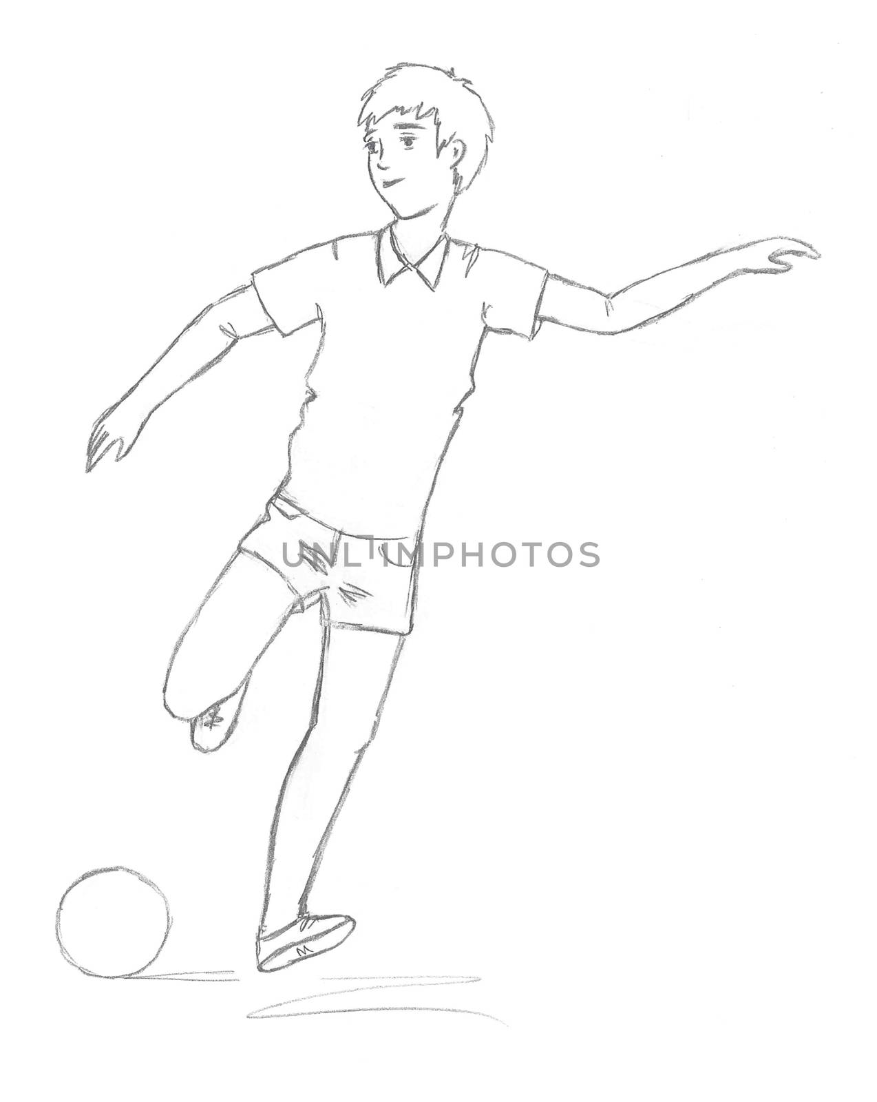 Sketch: the guy plays football by cherezoff