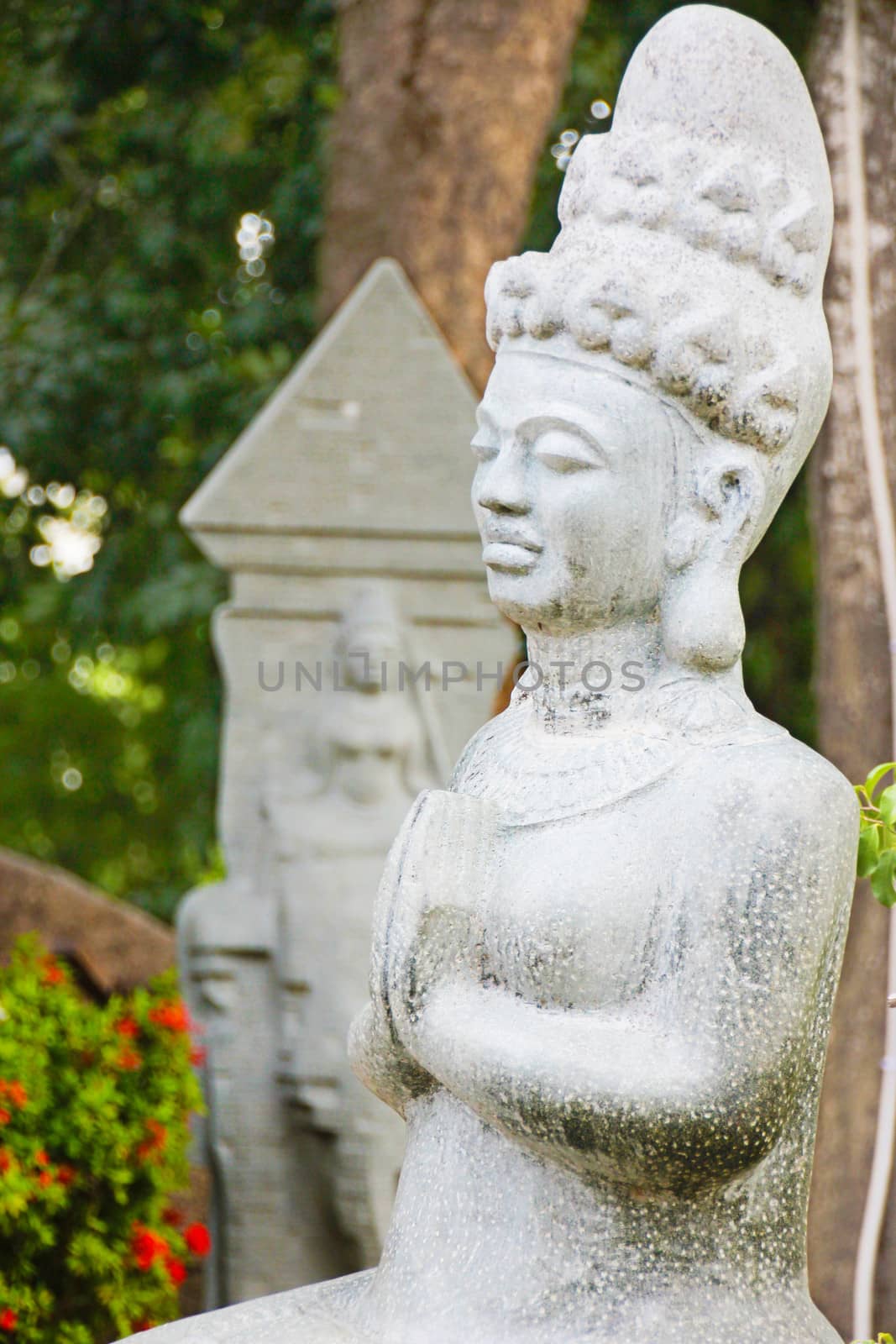 Statue in Po Nagar Hindu Cham temple in Vietnam by tboyajiev