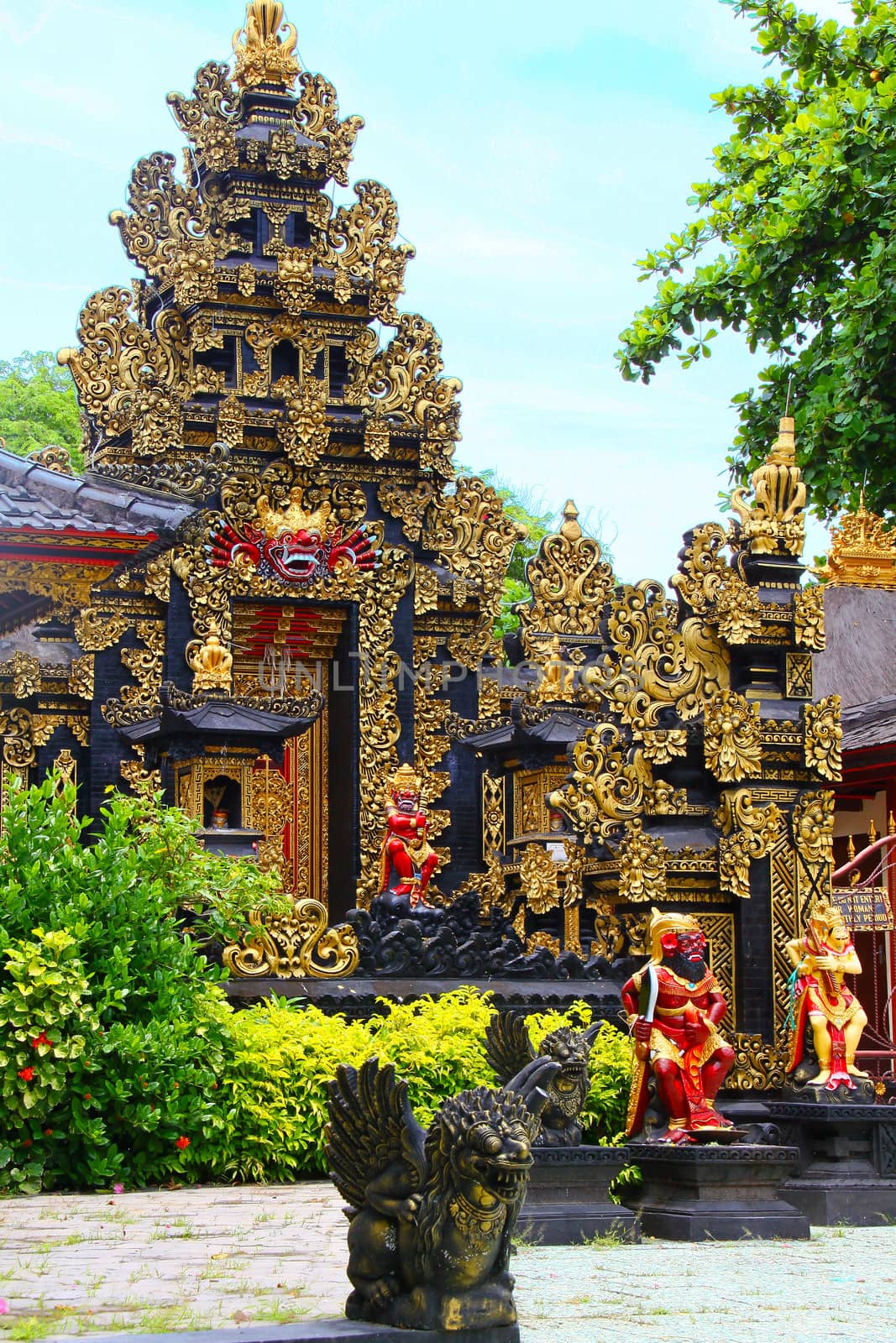 An ornate balinese style hindu temple in Nusa Dua, Bali, Indonesia