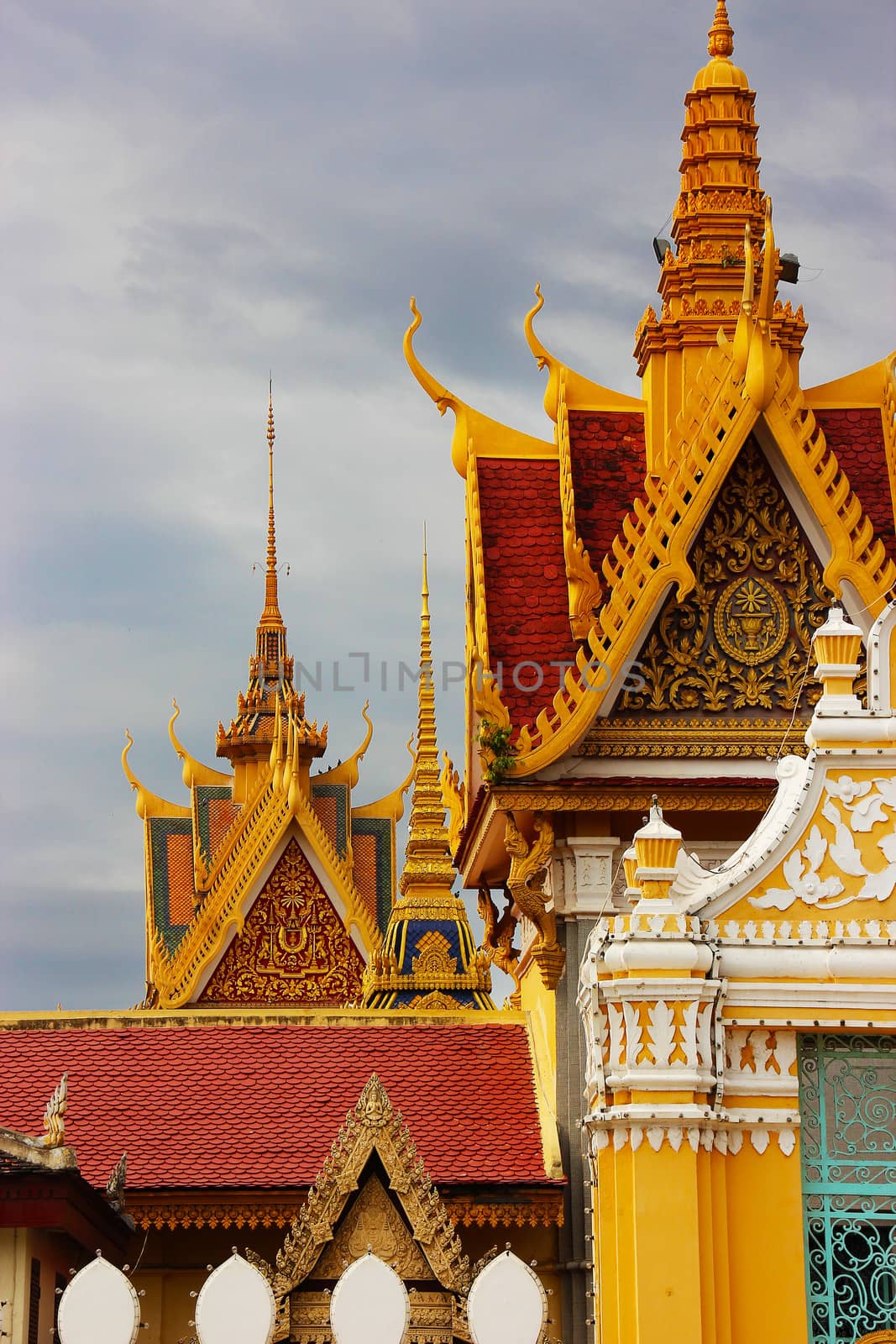 Elements of the Royal Palace complex in Phnom Penh, Cambodia