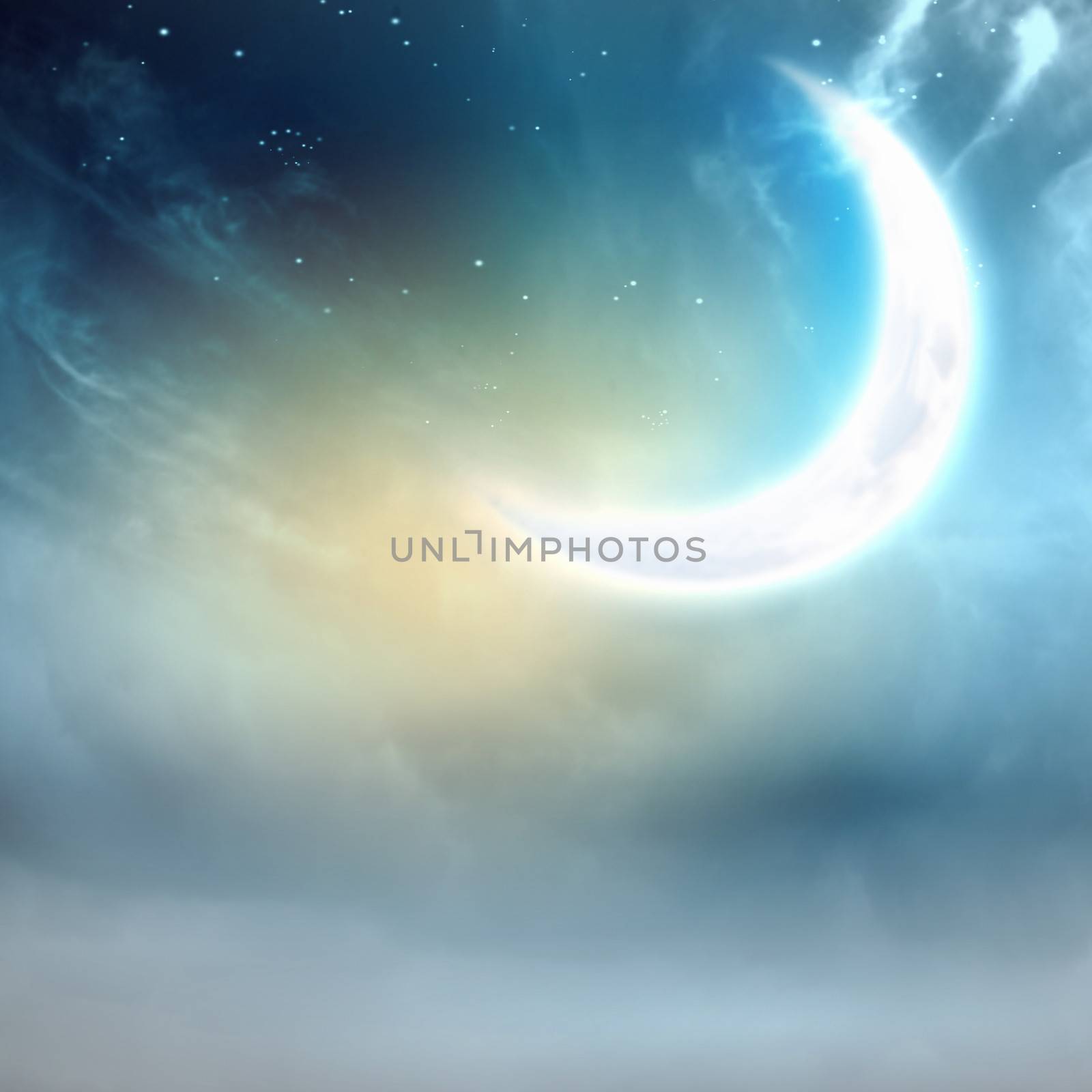 Background image of night sky with moon