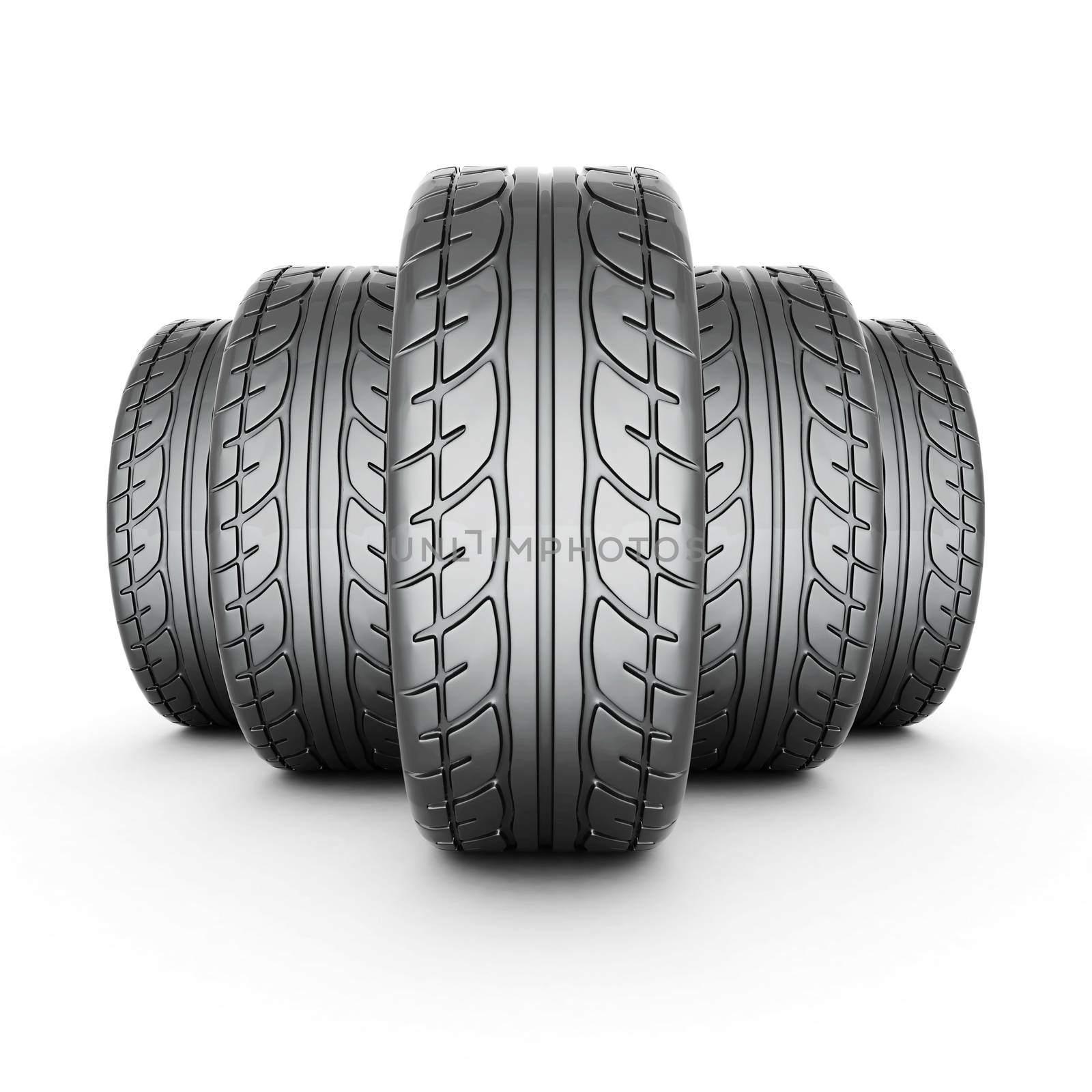 Black sports wheel on a white background