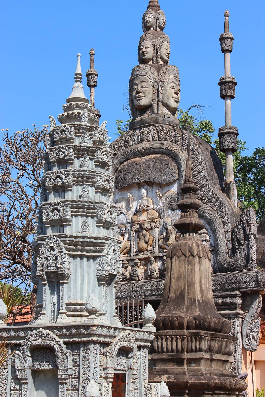 The Preah Prom Rath Wat buddist temple in Siam Reap, Cambodia
