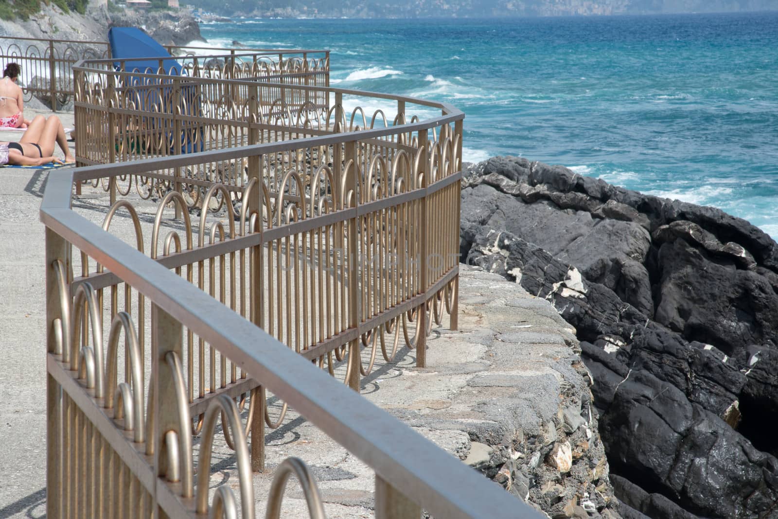 protected steel railing on the cliff