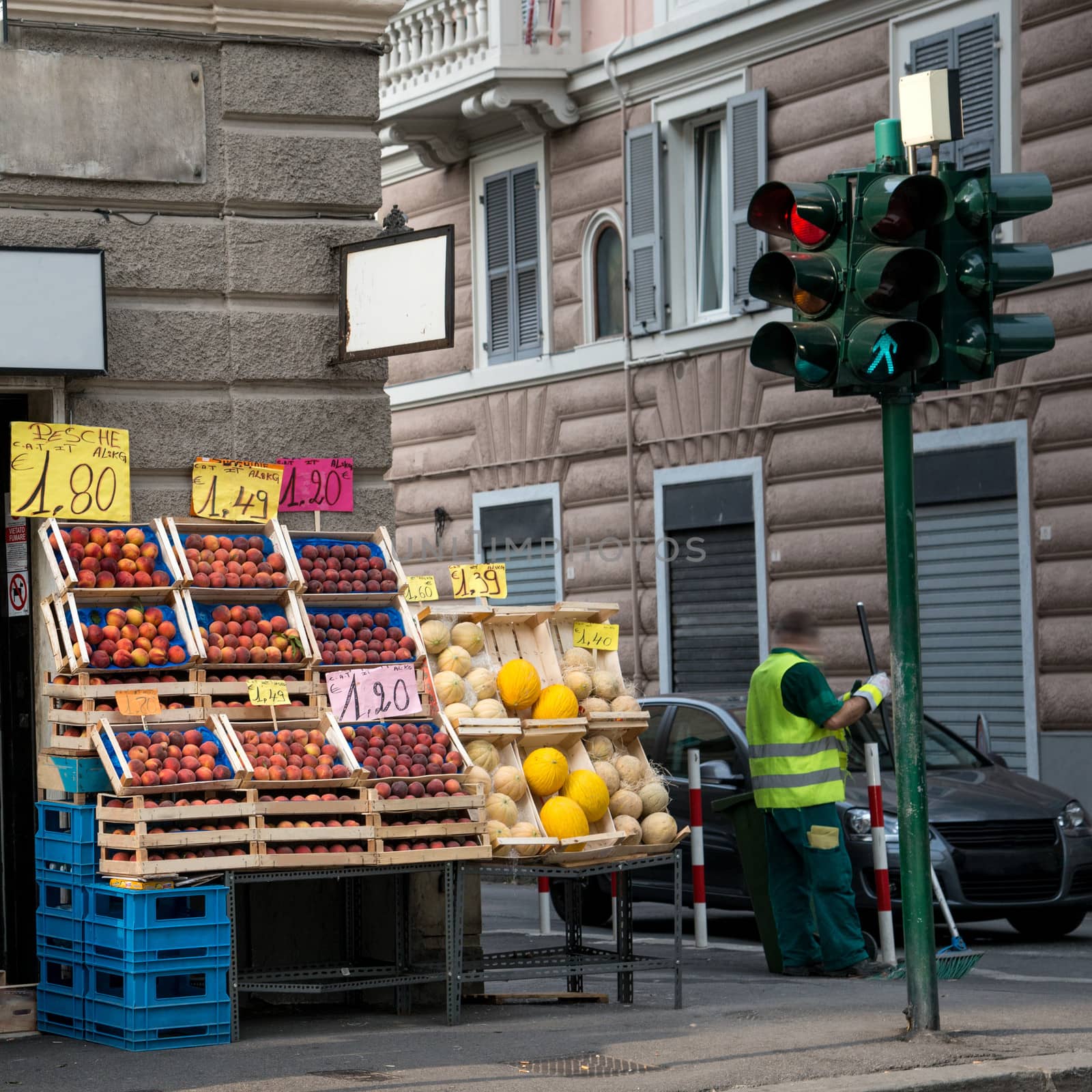 fruit exposed outside the store