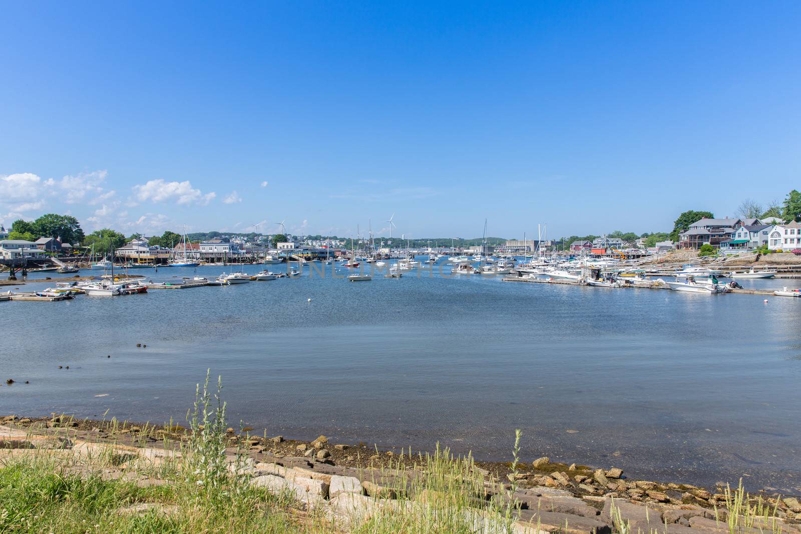 This is a view of Rockport Harbor part of the Gloucester area in Massachusetts.