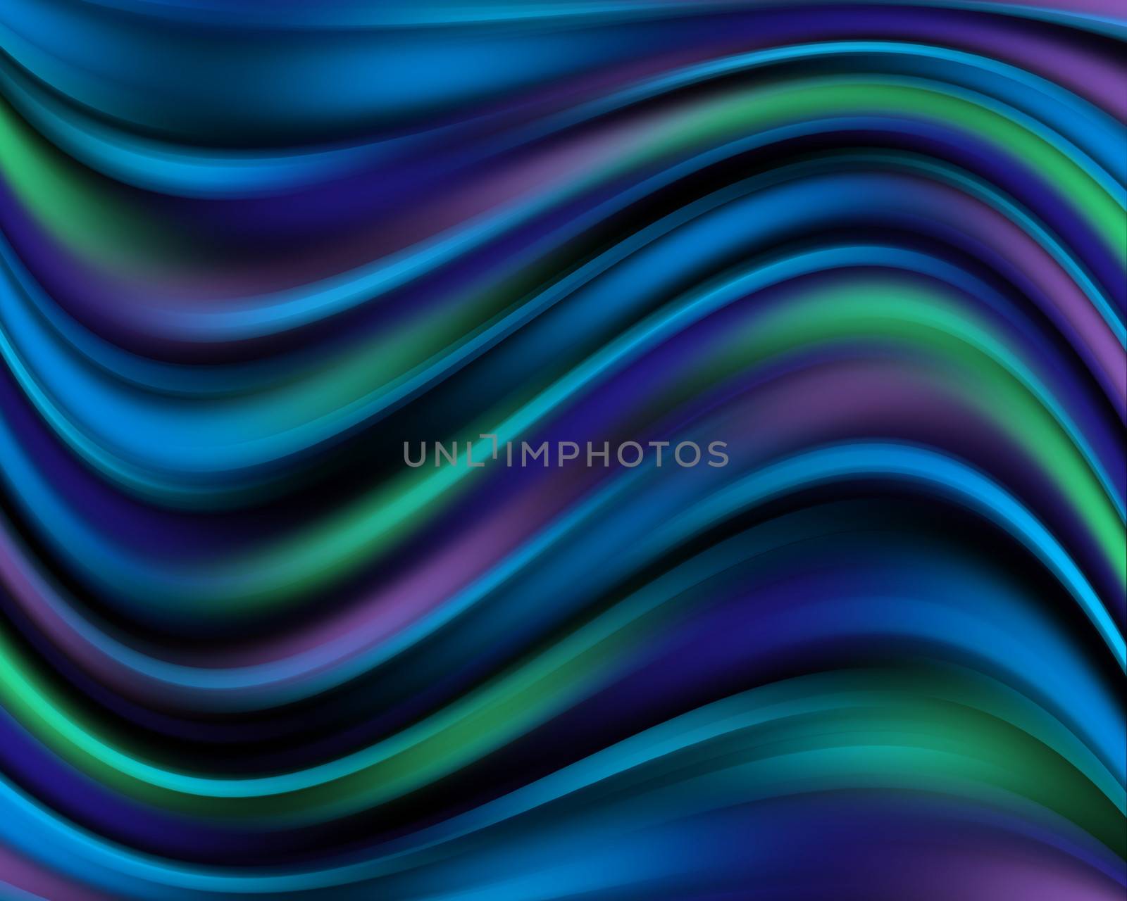 Abstract blue, green and purple wavy lines