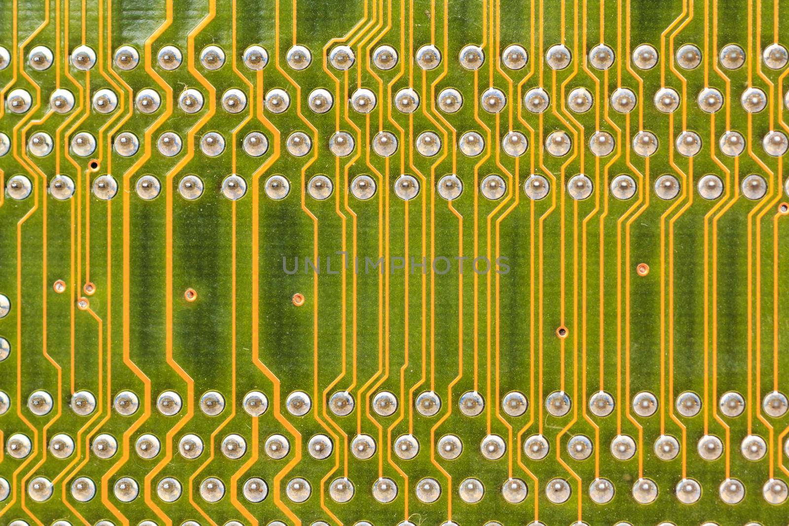 Macro of printed circuit board - computer motherboard