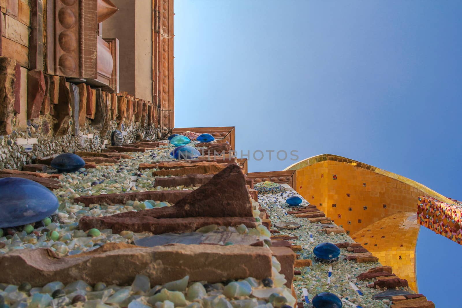 abstract  bright colorful  background ,art at  temple in Phetchabun  province, Thailand