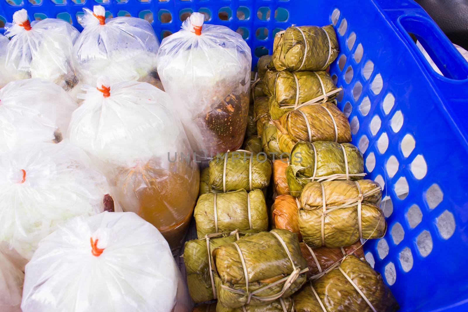 Thai food and Thai dessert  on  Basket. by photo2life