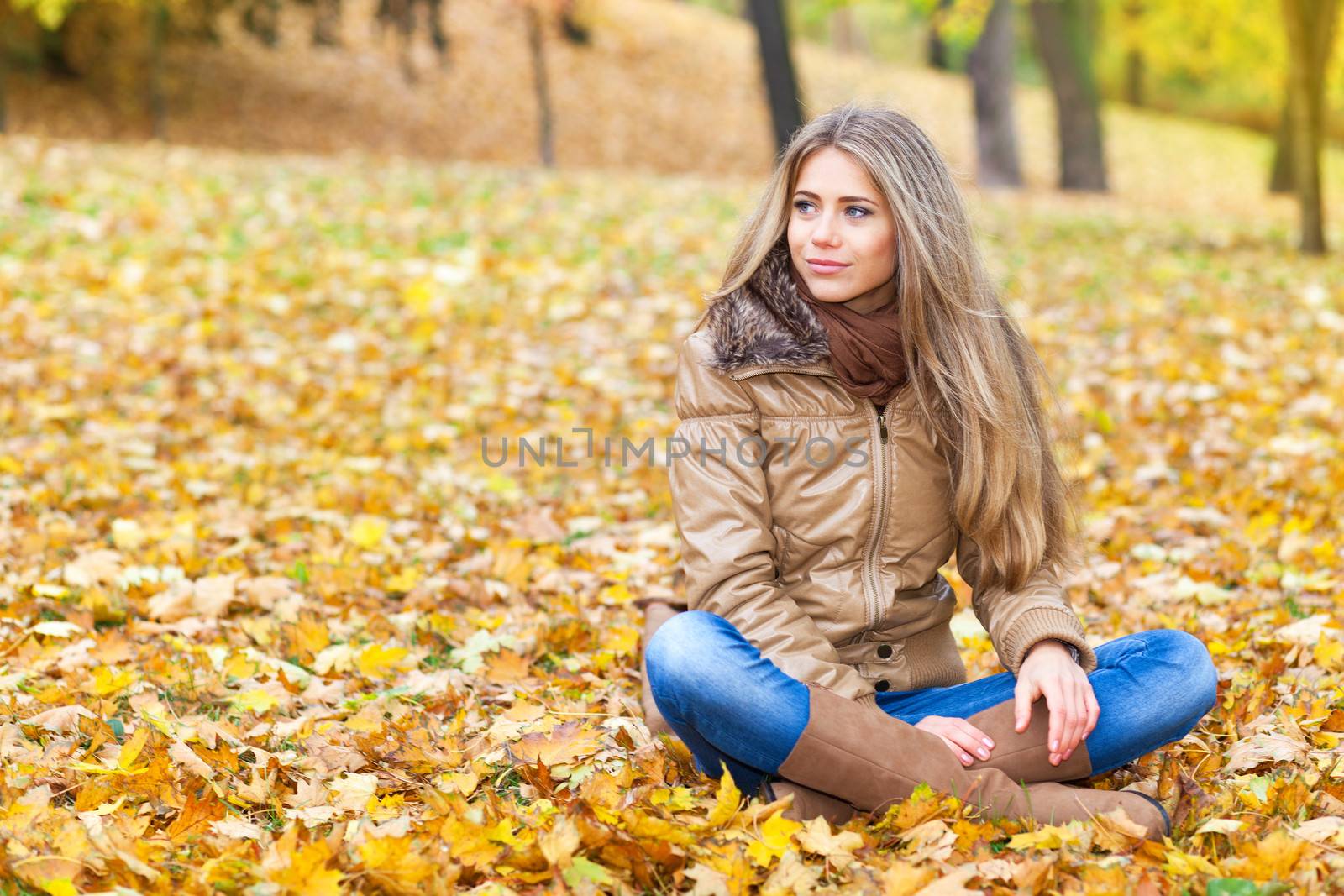 Cute blond woman in autumn by TristanBM