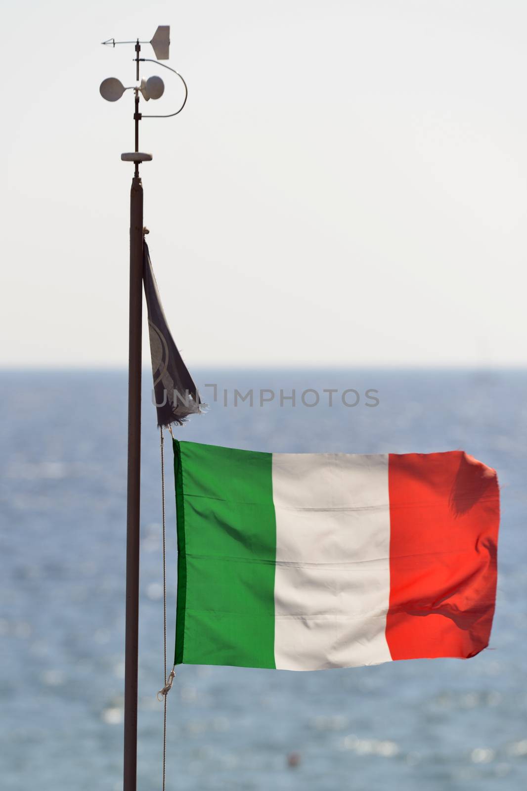 flag of Italy during a windy day