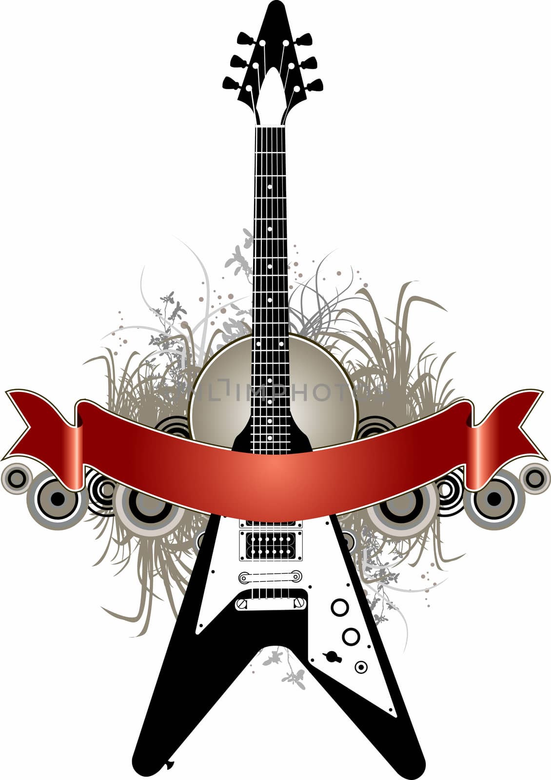 Guitar Vector Banner Design template by mike301