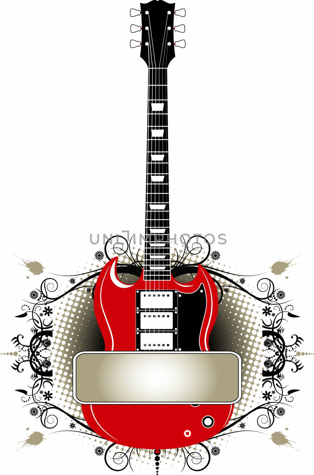 Guitar Vector Banner Design template by mike301