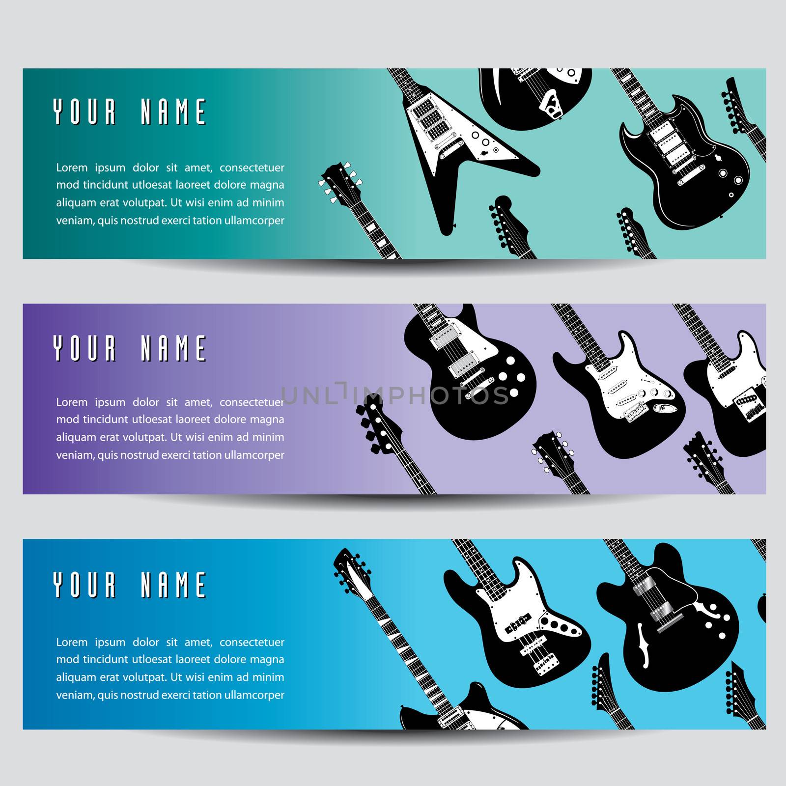 Guitar Vector Banner Design template by mike301