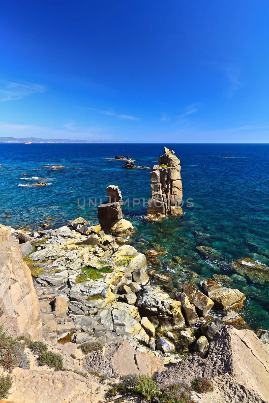 Le Colonne - cliff in San Pietro Island, Sardinia, Italy