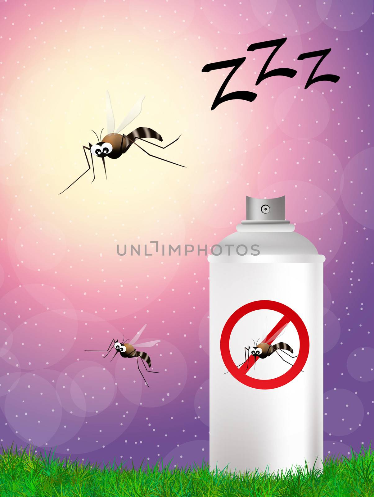 illustration of mosquito spray