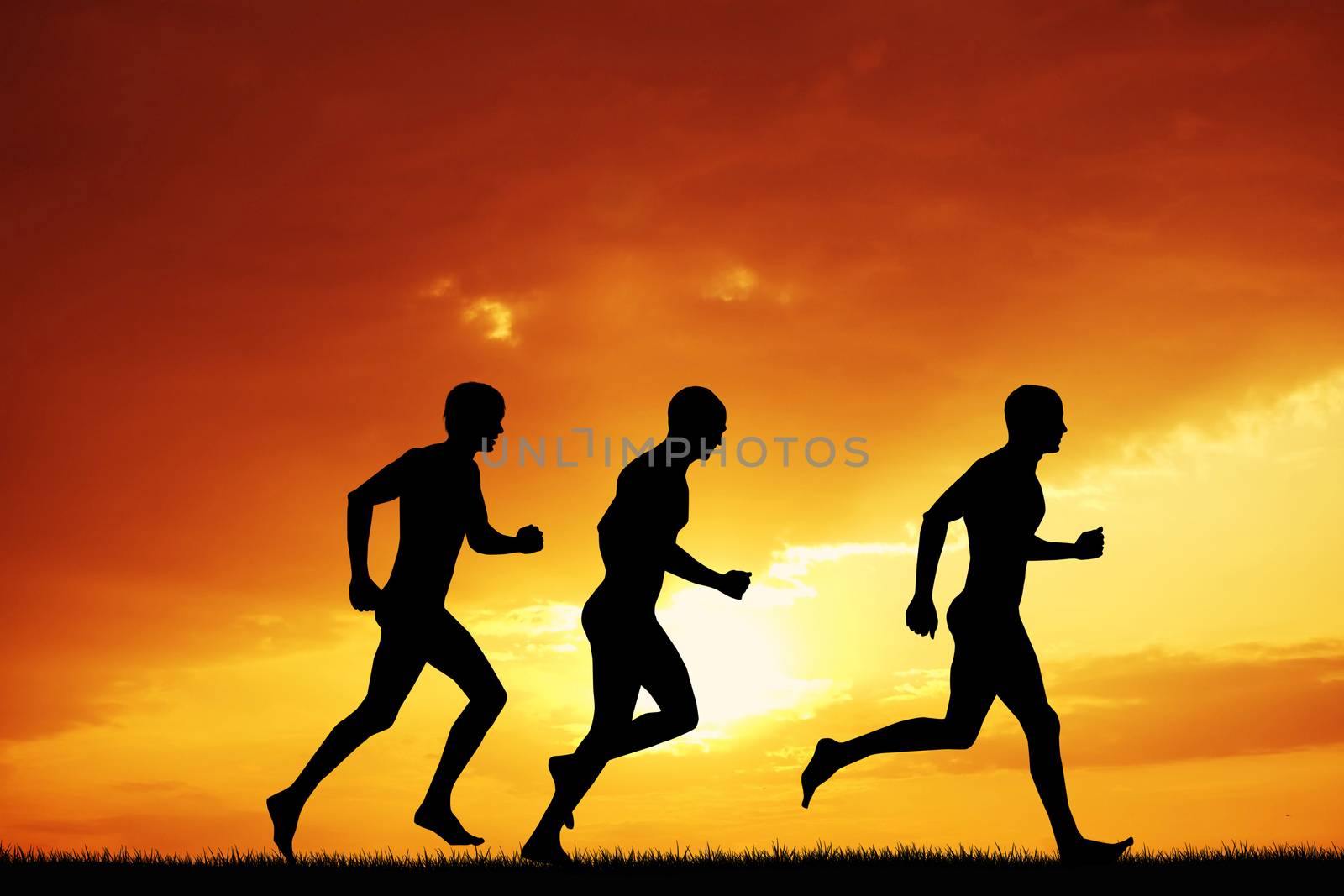Men running by adrenalina