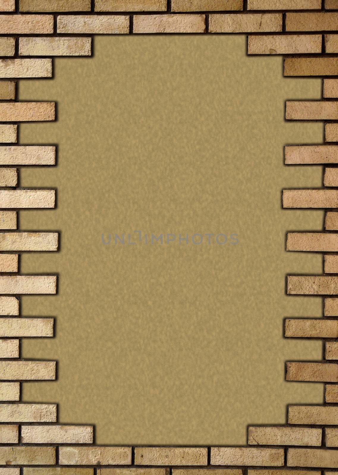 Brick wall horizontally in the frame