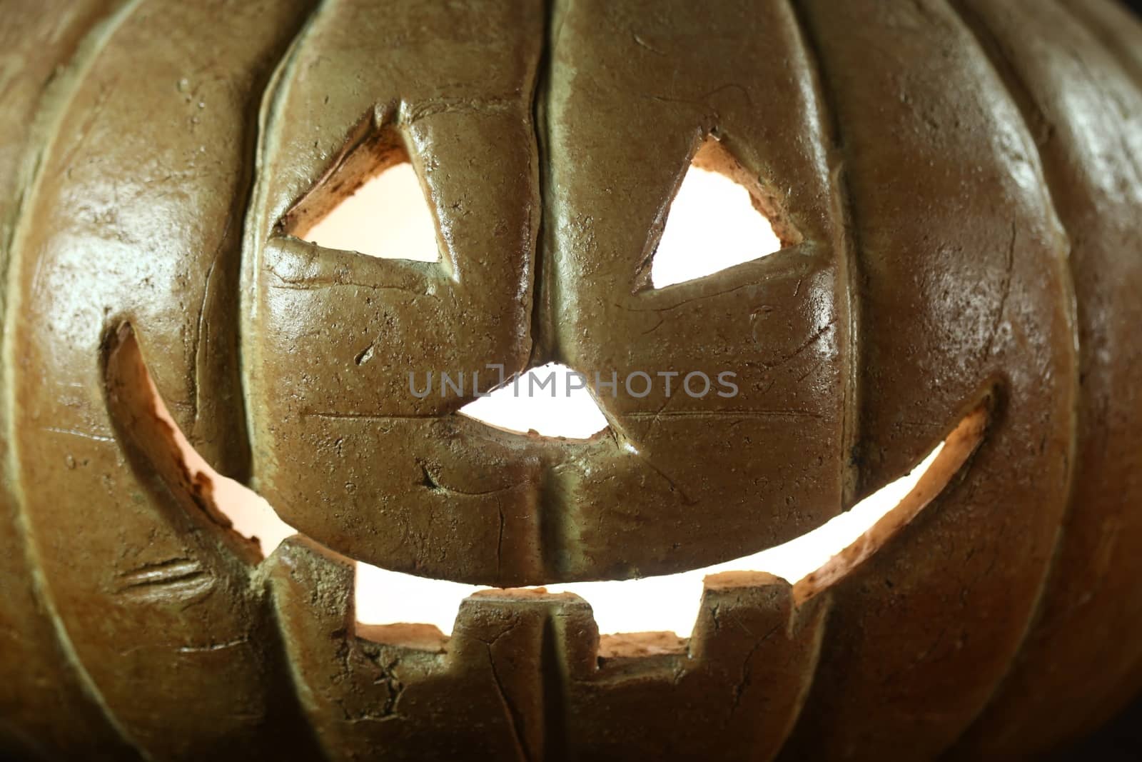 Pumpkin Jack O Lantern on Wood Grunge Rustick Background