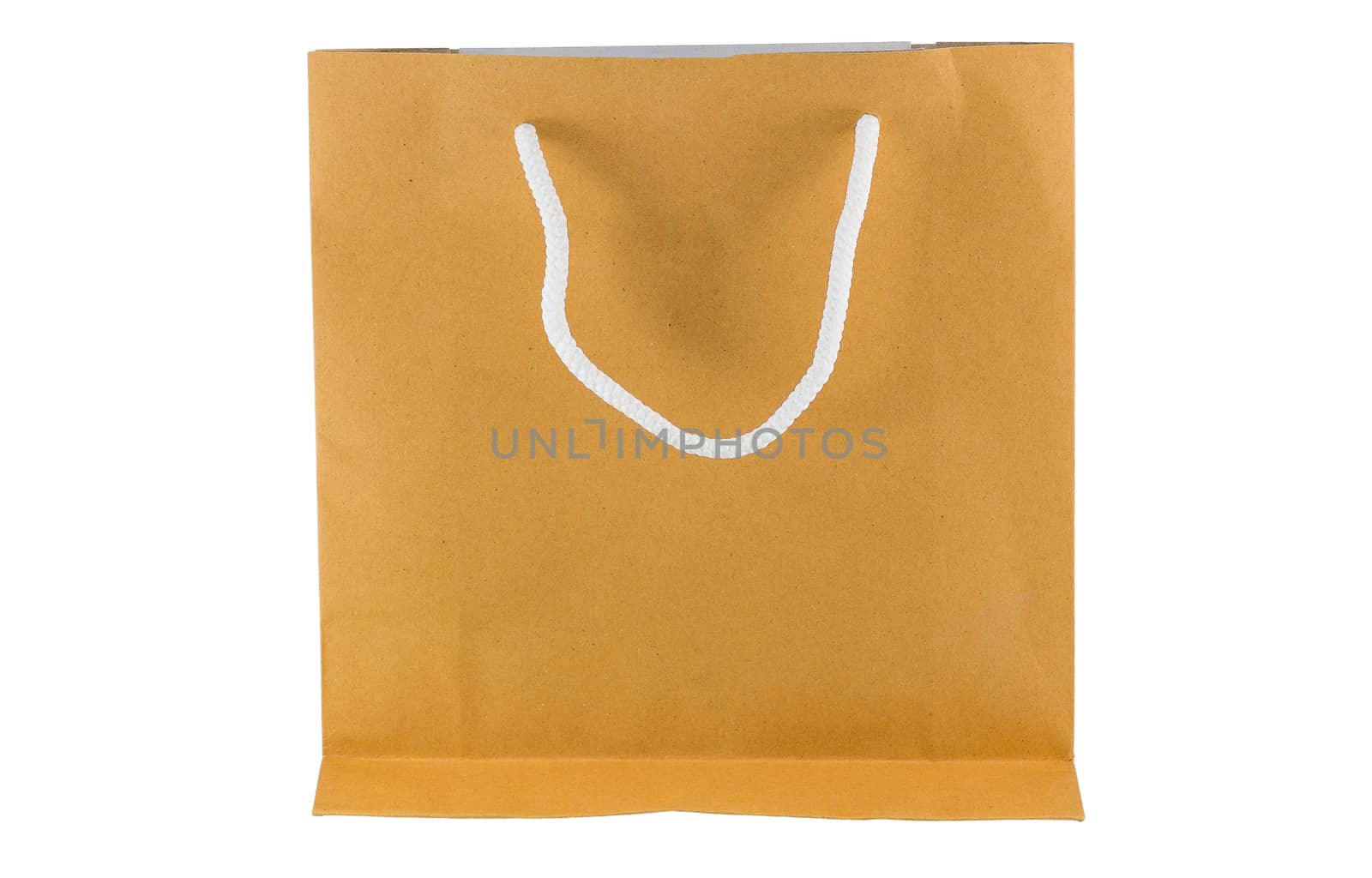 brown paper bag on white background isolated