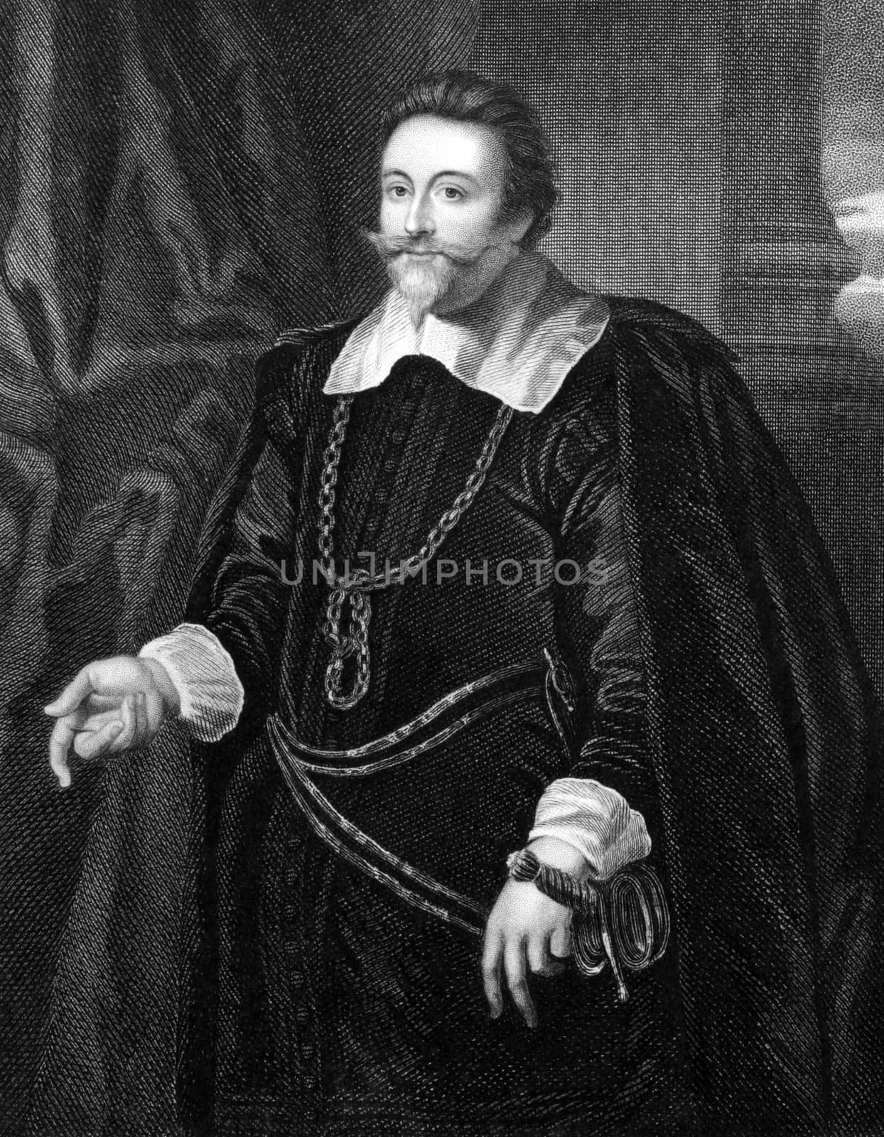 Francis Cottington,1st Baron Cottington (1579-1652) on engraving from 1827. Engraved by T.A.Dean and published in ''Portraits of Illustrious Personages of Great Britain'',UK,1827.