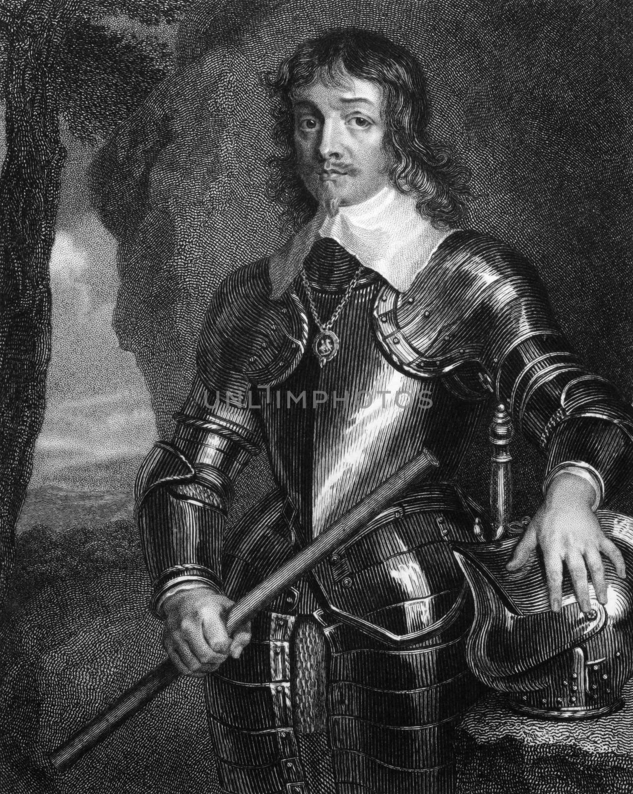 James Hamilton, 1st Duke of Hamilton (1606-1649) on engraving from 1829. Scottish nobleman and influential political and military leader during the Wars of the Three Kingdoms.Engraved by W.Finden and published in ''Portraits of Illustrious Personages of Great Britain'',UK,1829.