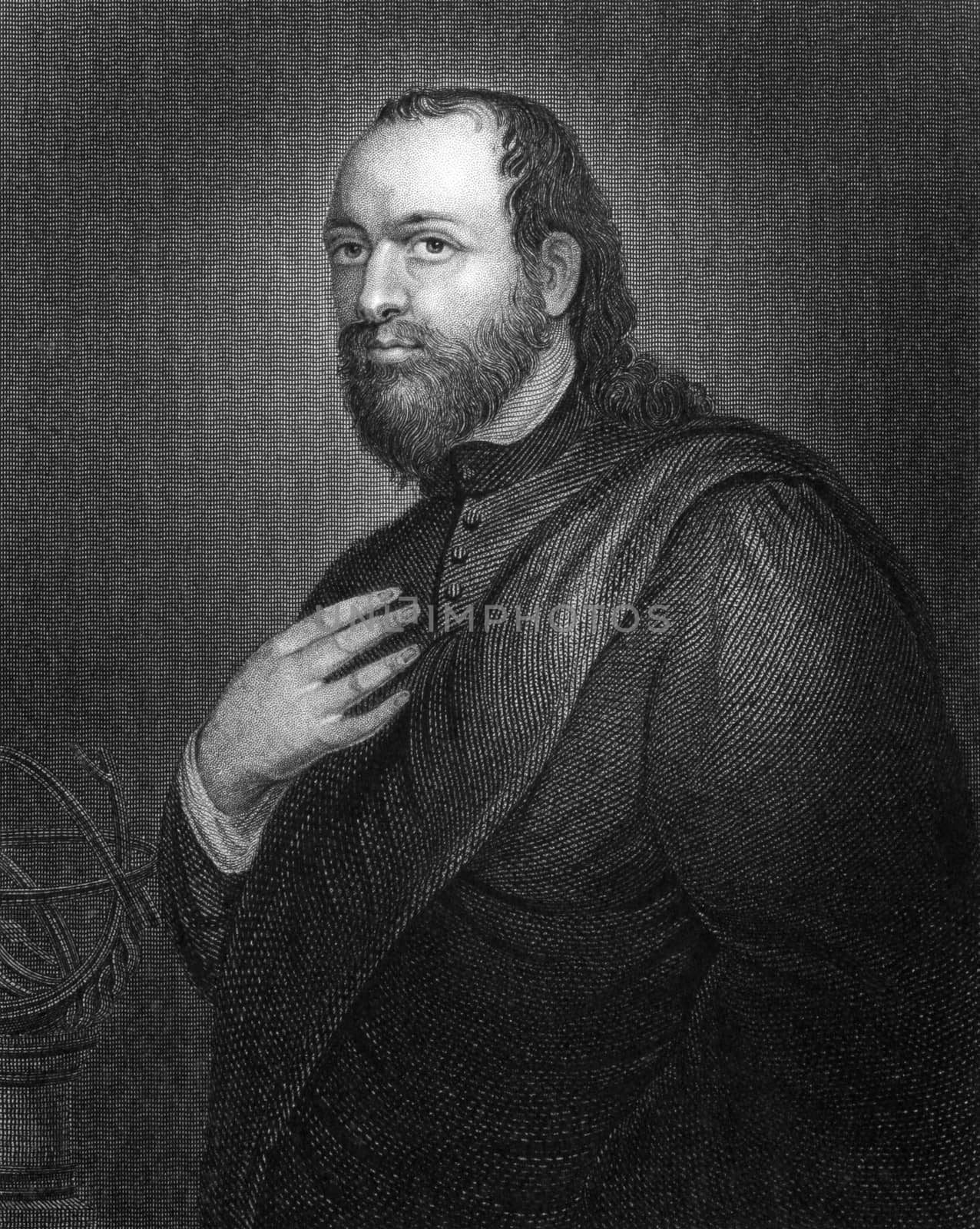 Kenelm Digby (1603-1665) on engraving from 1827. English courtier and diplomat. Engraved by R.Cooper and published in ''Portraits of Illustrious Personages of Great Britain'',UK,1827.