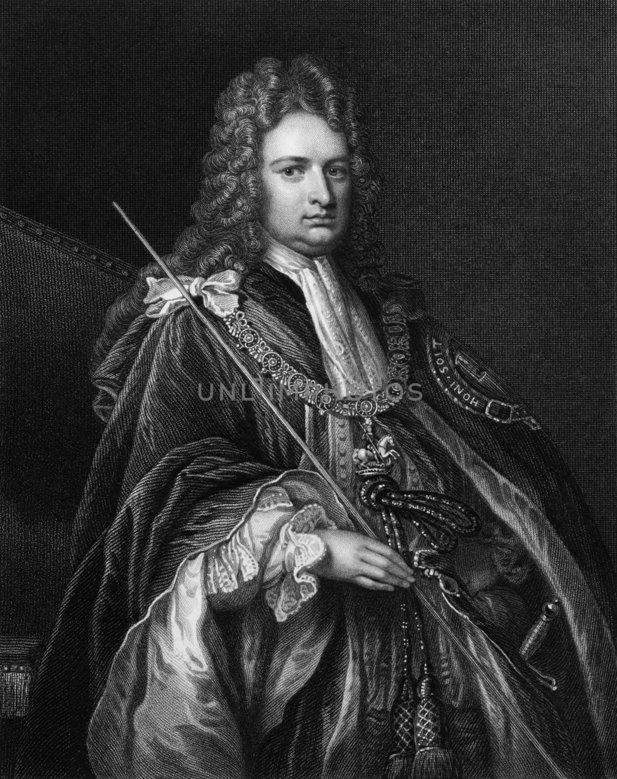 Robert Harley, 1st Earl of Oxford and Earl Mortimer (1661-1724) on engraving from 1830. British politician and statesman. Engraved by W.T.Mote and published in ''Portraits of Illustrious Personages of Great Britain'',UK,1830.