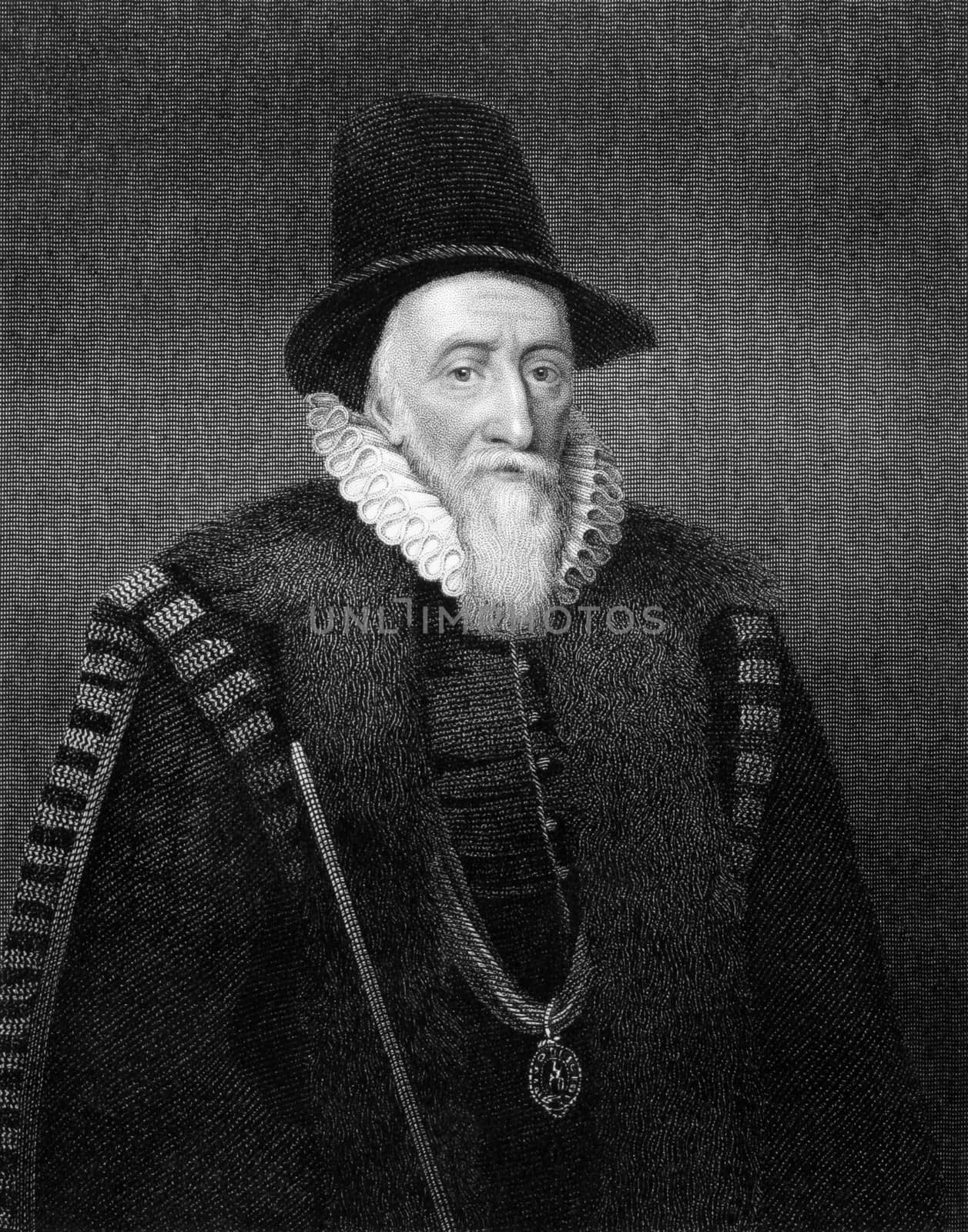 Thomas Sackville, 1st Earl of Dorset (1536-1608) on engraving from 1829. English statesman, poet, and dramatist. Engraved by T.Wright and published in ''Portraits of Illustrious Personages of Great Britain'',UK,1829.