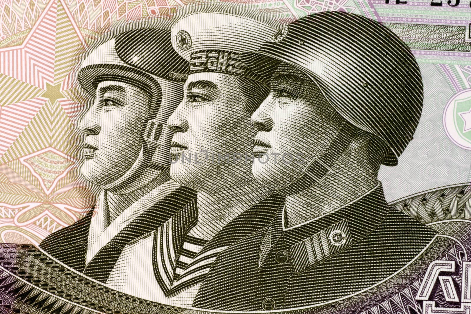 Armed Forces on 10 Won 2002 Banknote from North Korea.