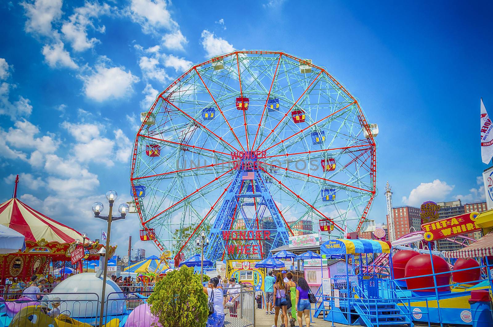 Wonder Wheel in Coney Island, New York by marcorubino