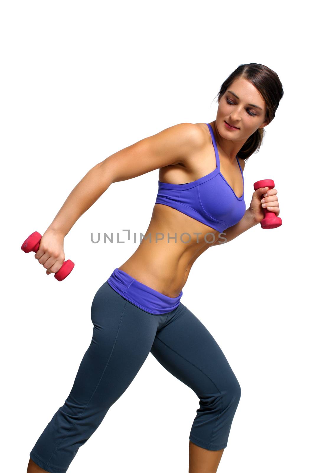 Beautiful Brunette Athlete with Hand Weights (2) by csproductions