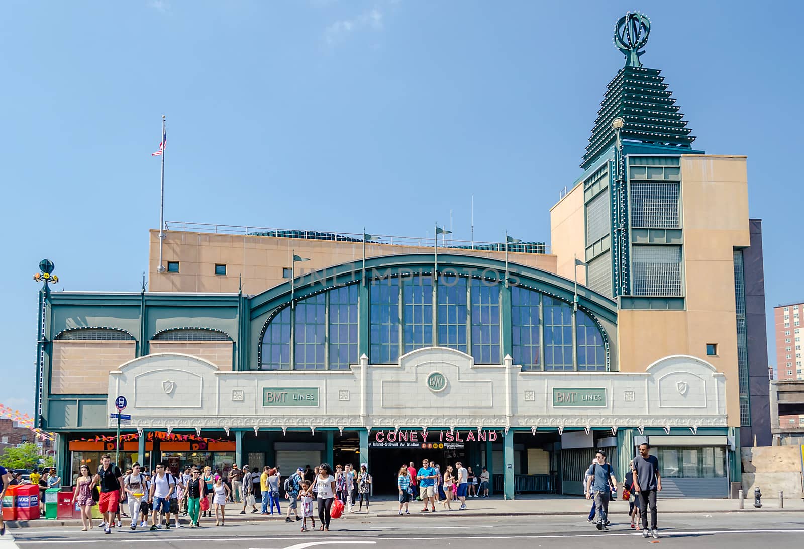 CONEY ISLAND - MAY 30: Stillwell Avenue subway station on May 30, 2013 in Coney Island. The station is the world's largest elevated rail terminal.