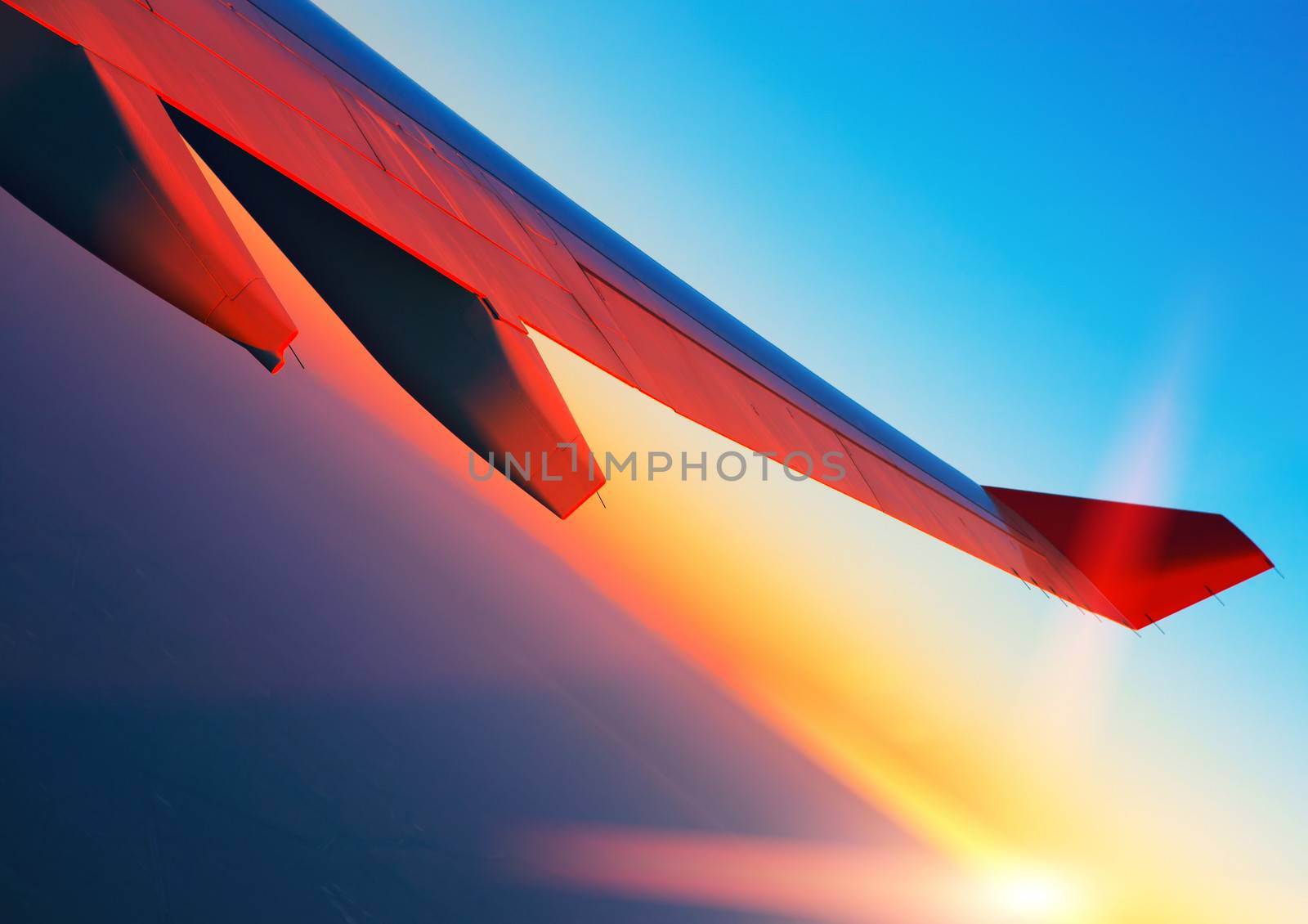 Air travel at sunrise by vladimir_sklyarov