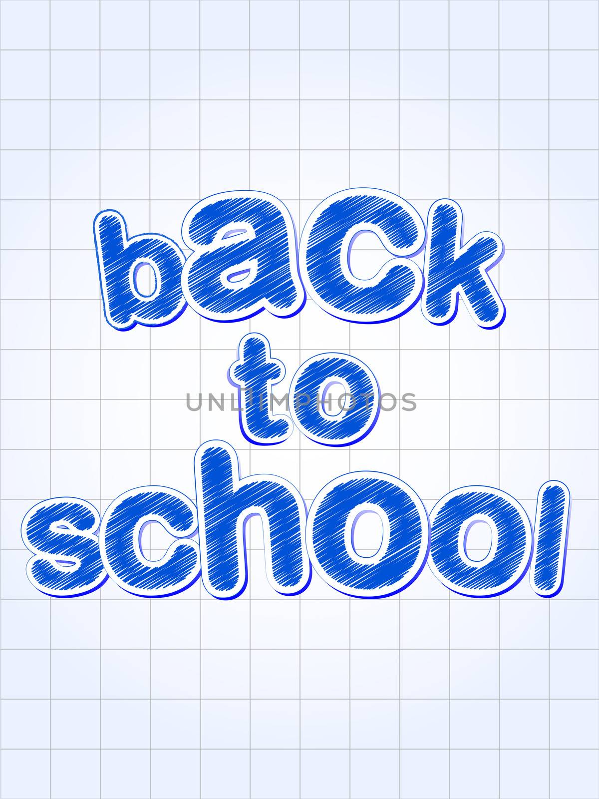 back to school in blue over squared sheet by marinini