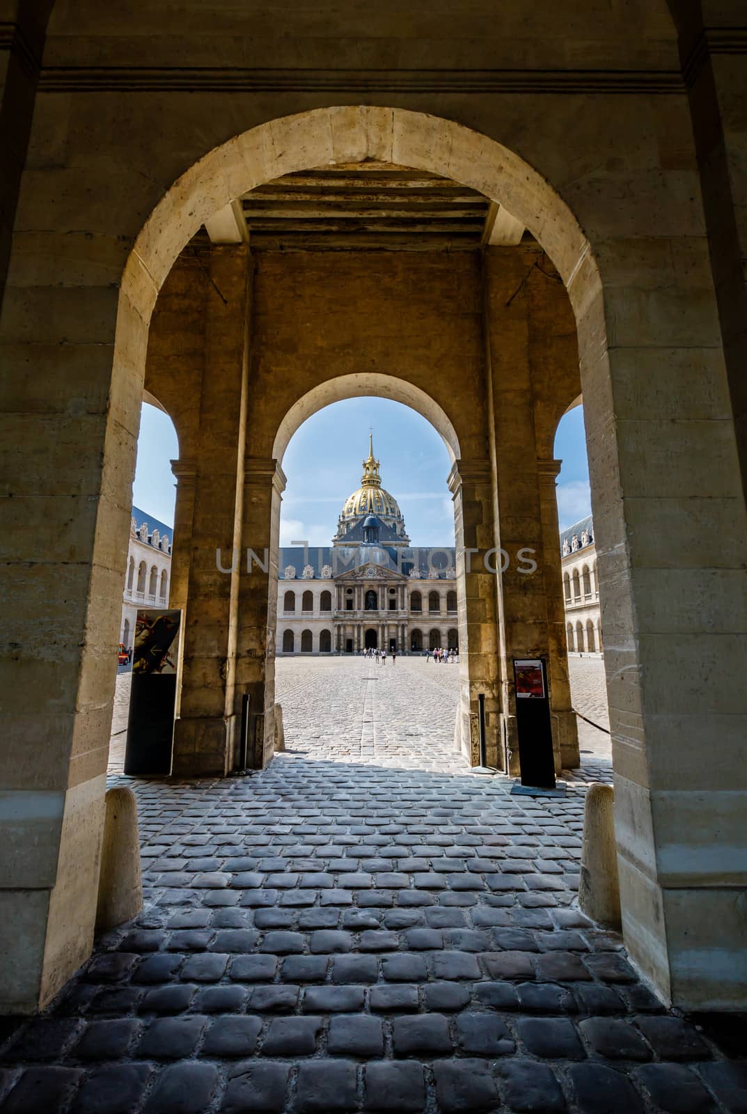 PARIS - JULY 1: Hotel des Invalides. Louis XIV initiated the project by an order dated 24 November 1670, as a home and hospital for aged and unwell soldiers in Paris, France on July 1, 2013