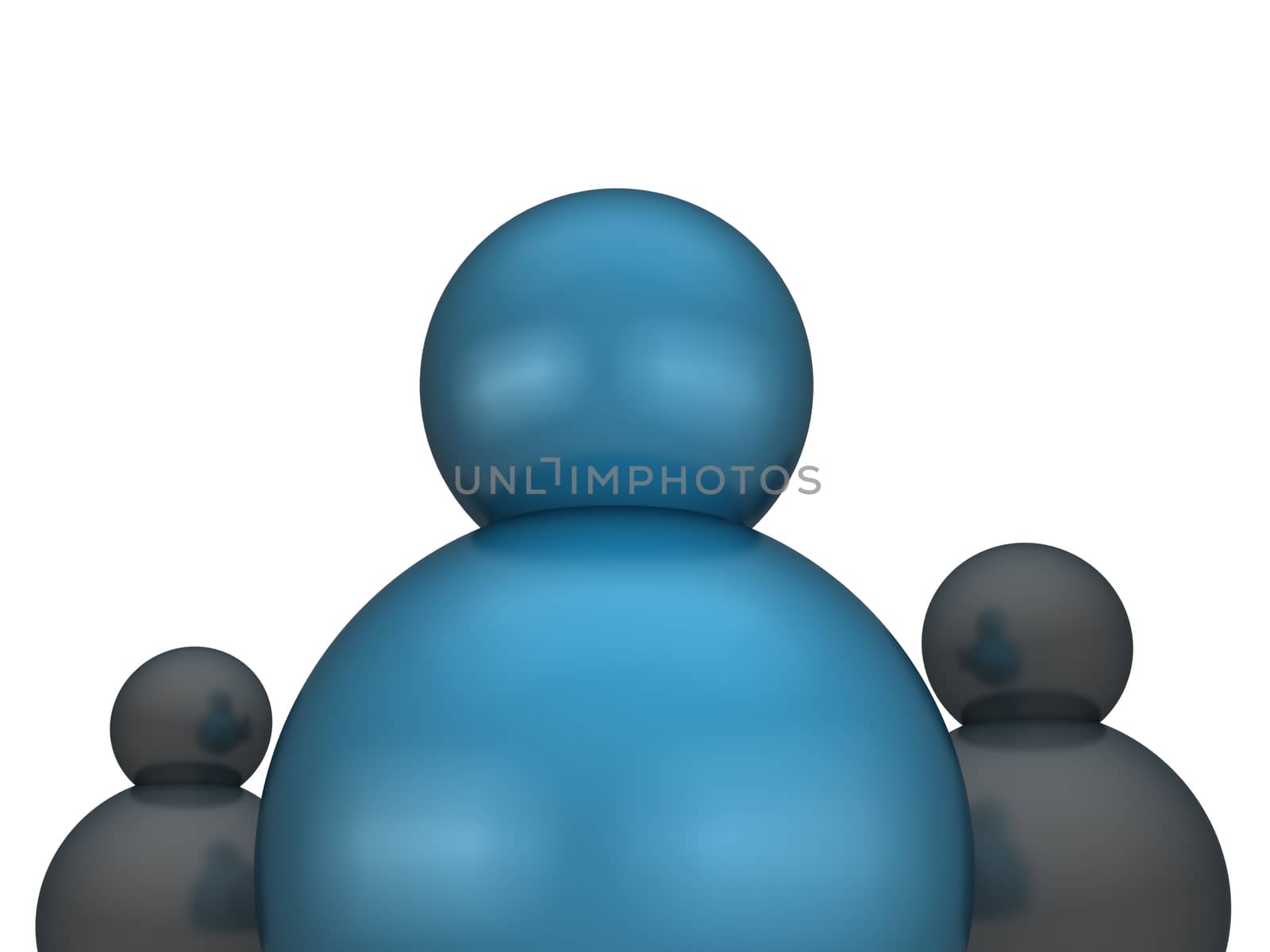 3d successful business leader in blue color