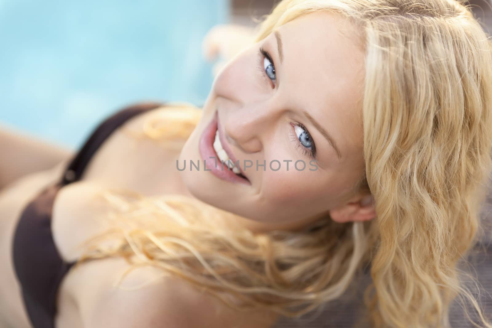 blonde in the pool by magann