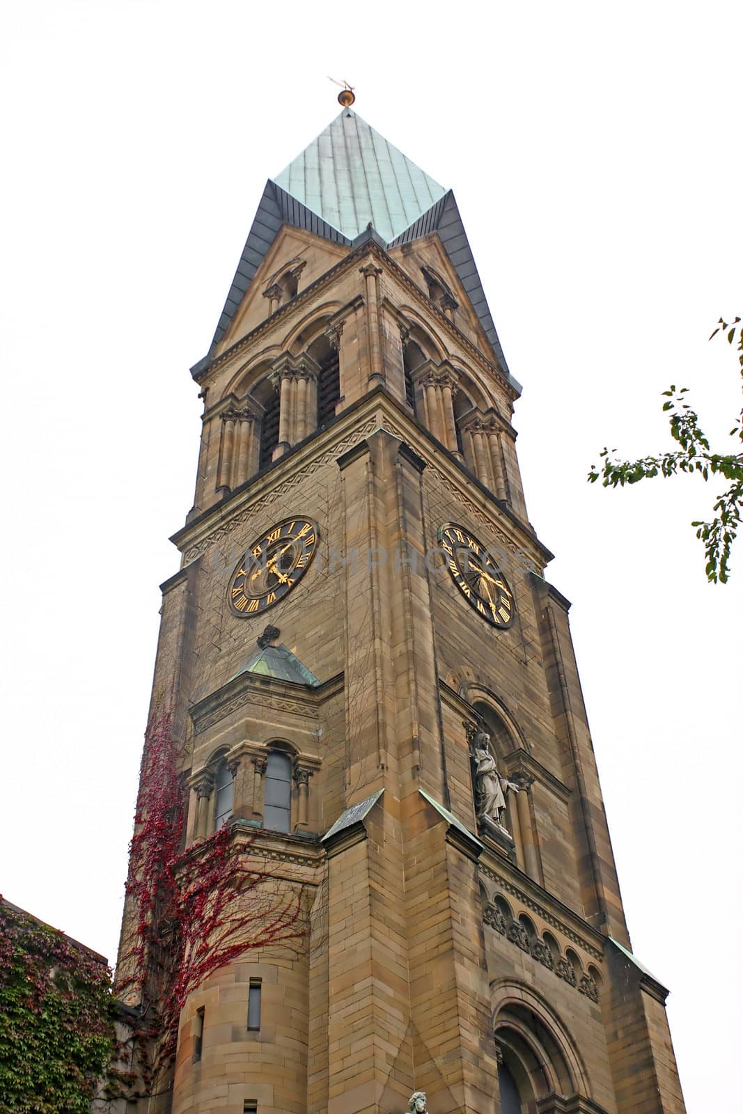 Tower of Evangelical South Parish Church of Peace,Stuttgart, Germany
