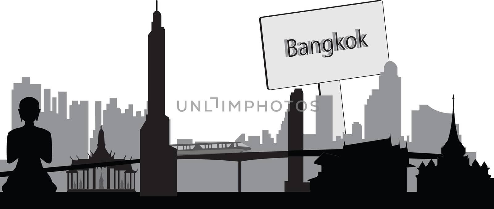 Skyline capital Thailand Bangkok by compuinfoto