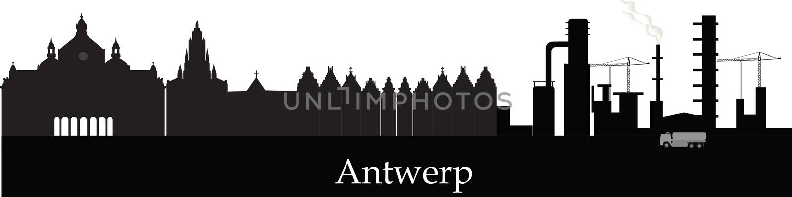 Antwerp belgium skyline by compuinfoto