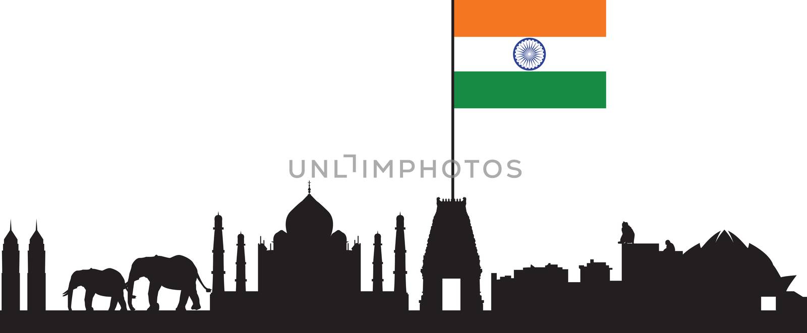 India skyline by compuinfoto
