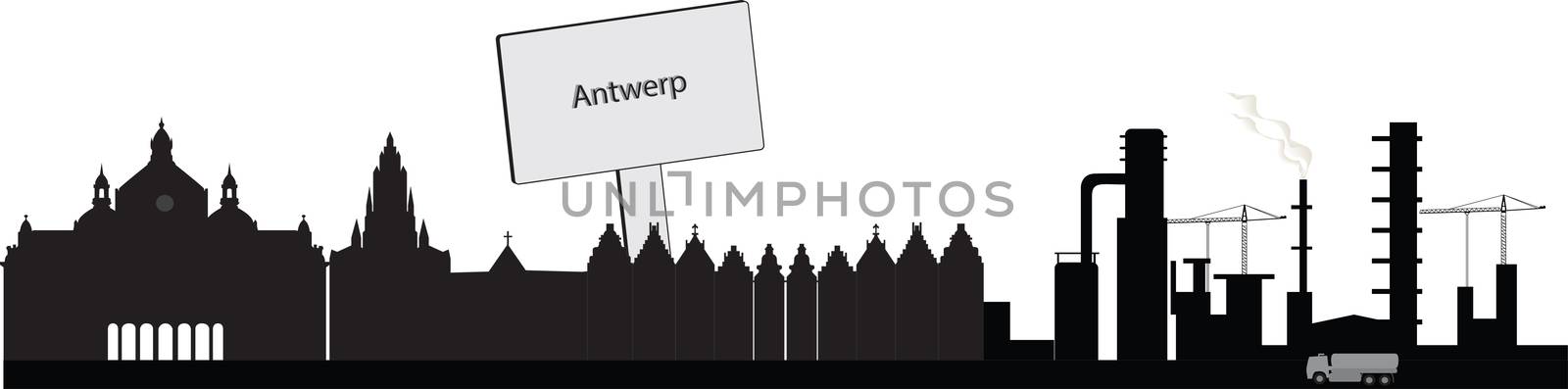 Antwerp belgium skyline by compuinfoto